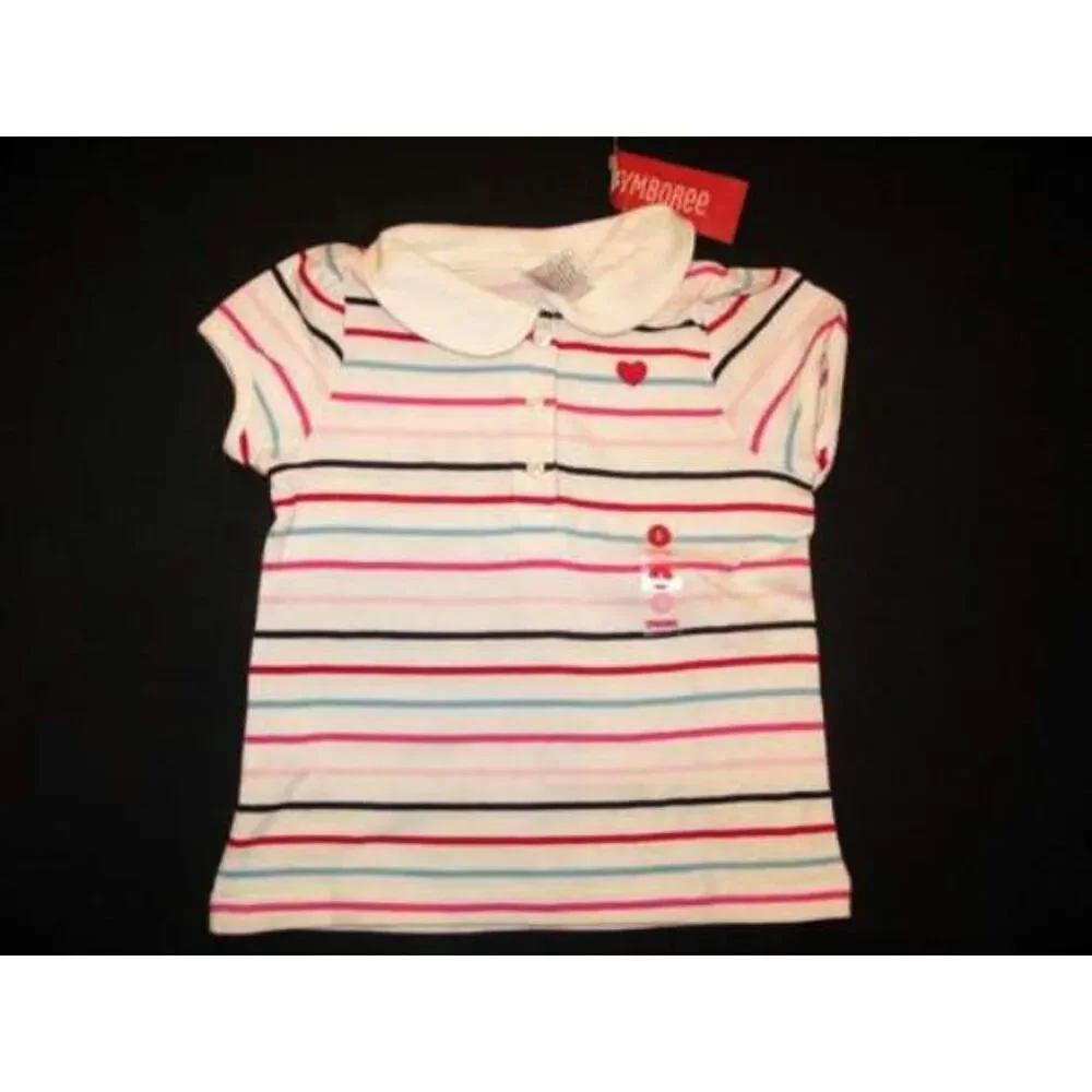NEW Gymboree Kids Girls 6 Polo Top New York tee shirt stripe pink blue red ivory